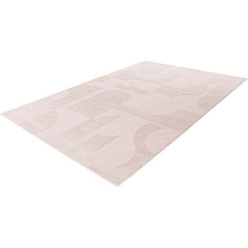 Tapis Moderne Abstrait Avec Franges Rassia Beige 120x170