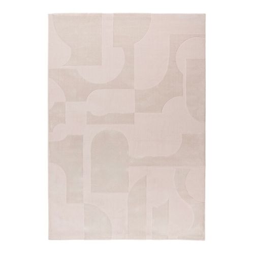 Tapis Moderne Abstrait Avec Franges Rassia Beige 120x170