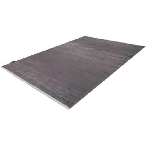 Tapis Moderne Graphique Avec Franges Viscose Et Acrylique Bario Gris 200x290