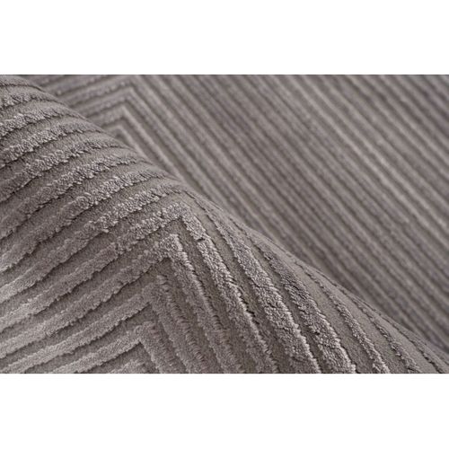 Tapis Moderne Graphique Avec Franges Viscose Et Acrylique Bario Argenté 200x290