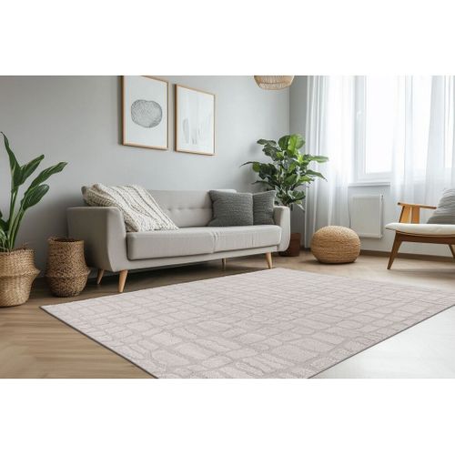 Tapis Abstrait Effet 3d Design Argenté Ossa Argenté 120x170