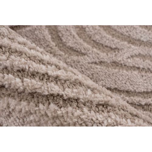 Tapis Argenté Moderne Courbe Effet 3d Baudouin Beige 120x170
