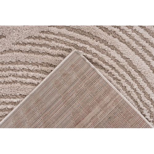 Tapis Argenté Moderne Courbe Effet 3d Baudouin Beige 120x170