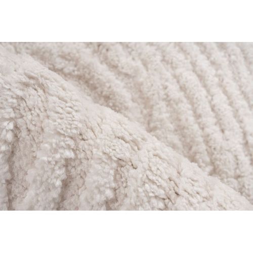 Tapis Argenté Moderne Courbe Effet 3d Baudouin Ivoire 120x170