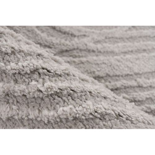 Tapis Argenté Moderne Courbe Effet 3d Baudouin Argenté 80x150