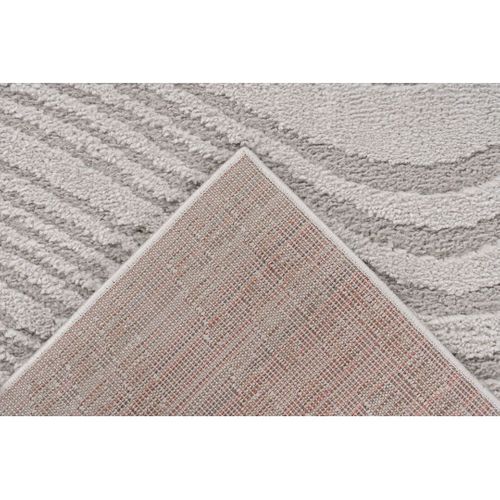 Tapis Argenté Moderne Courbe Effet 3d Baudouin Argenté 160x230