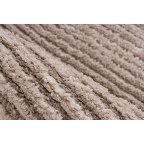 Tapis Motif Rayure Moderne Effet 3d Samena Beige 120x170