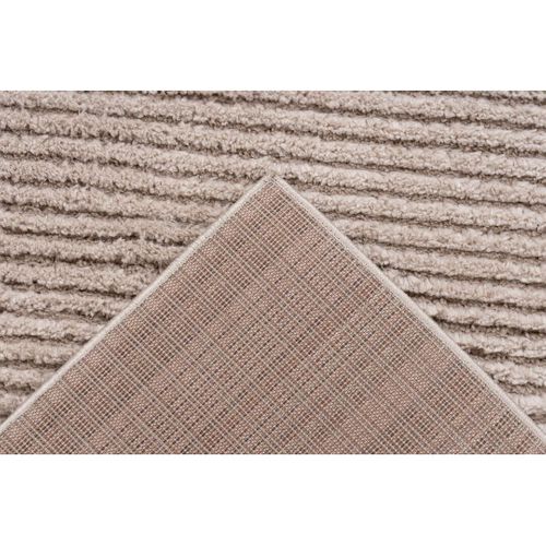 Tapis Motif Rayure Moderne Effet 3d Samena Beige 120x170