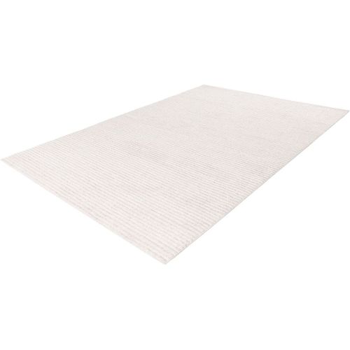 Tapis Motif Rayure Moderne Effet 3d Samena Ivoire 120x170
