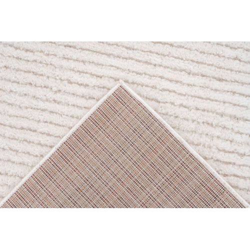 Tapis Motif Rayure Moderne Effet 3d Samena Ivoire 120x170