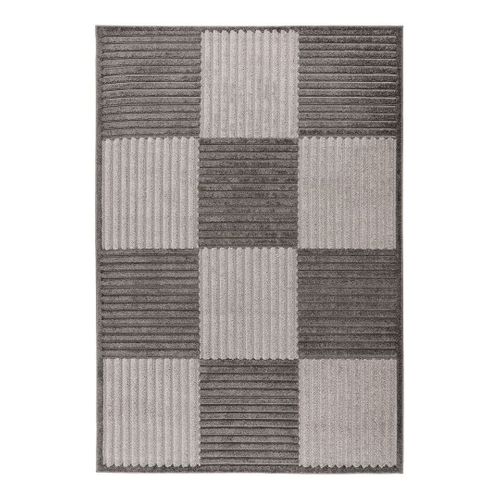 Tapis Graphique Extérieur Et Intérieur Effet 3d Design Parma Gris 120x170