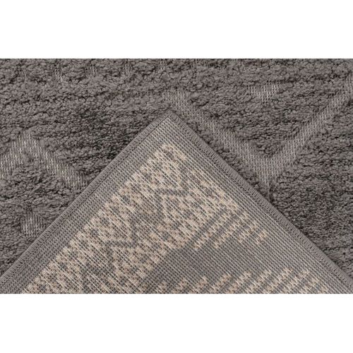 Tapis Ethnique Effet 3d Berbère Extérieur Et Intérieur Fatouh Gris 120x170