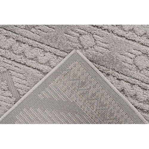 Tapis Ethnique Effet 3d Berbère Extérieur Et Intérieur Fatouh Argenté 200x290