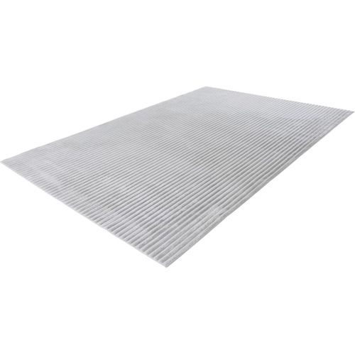 Tapis Doux Uni Effet 3d Moderne Malko Argenté 120x170
