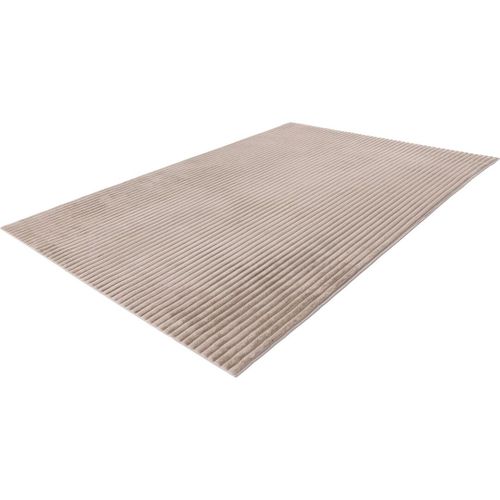 Tapis Doux Uni Effet 3d Moderne Malko Taupe 80x150