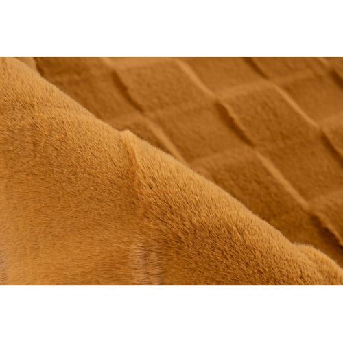 Tapis Effet 3d Uni Moderne Doux Flotissy Ambre 120x170