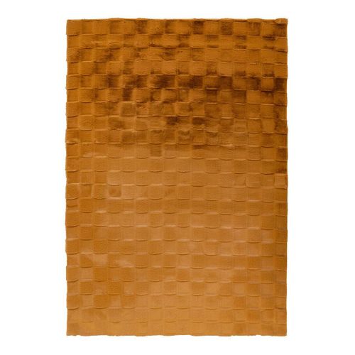Tapis Effet 3d Uni Moderne Doux Flotissy Ambre 120x170