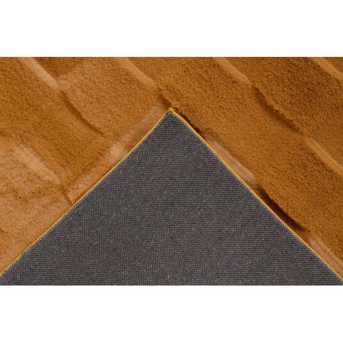 Tapis Effet 3d Uni Moderne Doux Flotissy Ambre 120x170