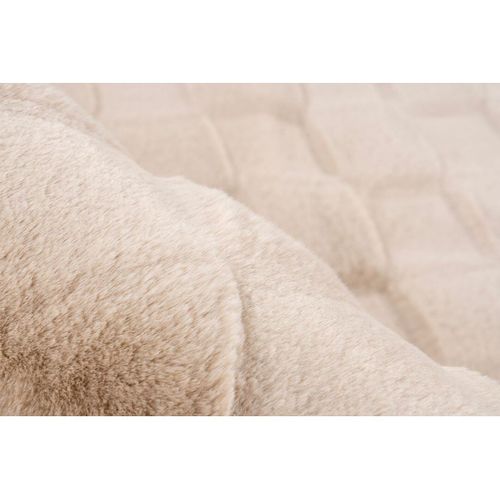 Tapis Effet 3d Uni Moderne Doux Flotissy Beige 120x170