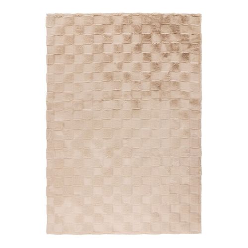 Tapis Effet 3d Uni Moderne Doux Flotissy Beige 120x170