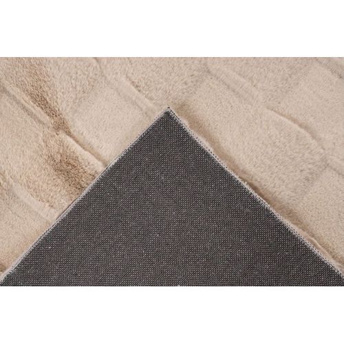 Tapis Effet 3d Uni Moderne Doux Flotissy Beige 120x170