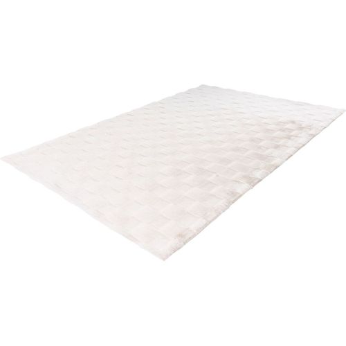 Tapis Effet 3d Uni Moderne Doux Flotissy Ivoire 80x150