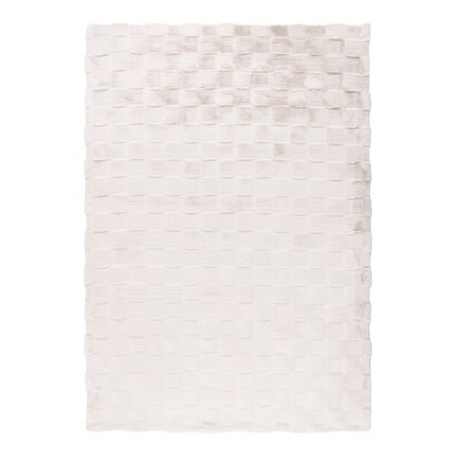 Tapis Effet 3d Uni Moderne Doux Flotissy Ivoire 80x150
