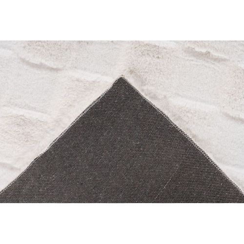 Tapis Effet 3d Uni Moderne Doux Flotissy Ivoire 80x150