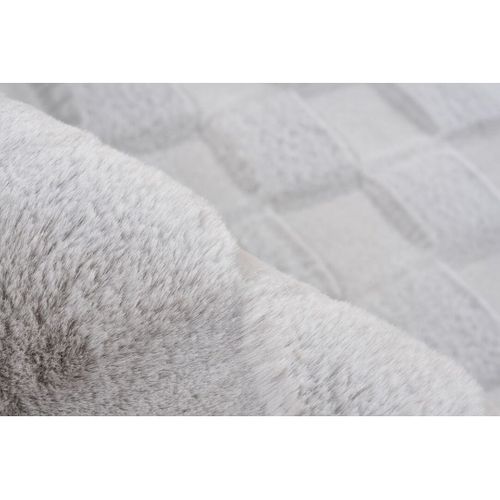 Tapis Effet 3d Uni Moderne Doux Flotissy Argenté 160x230