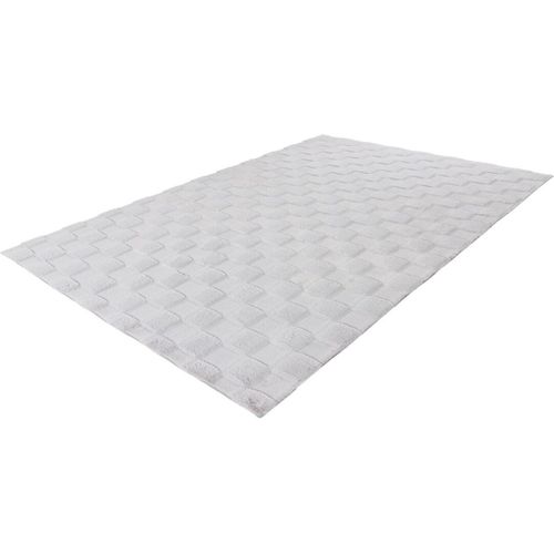 Tapis Effet 3d Uni Moderne Doux Flotissy Argenté 160x230