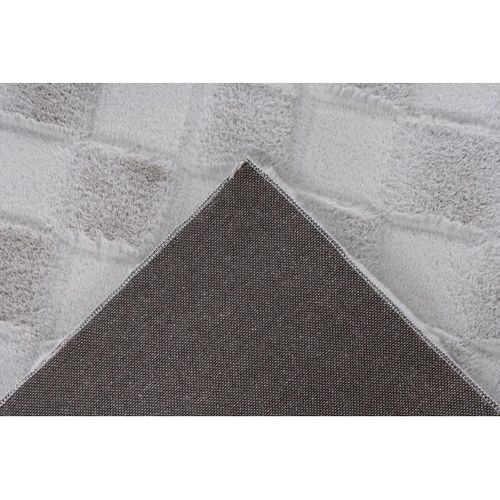 Tapis Effet 3d Uni Moderne Doux Flotissy Argenté 160x230