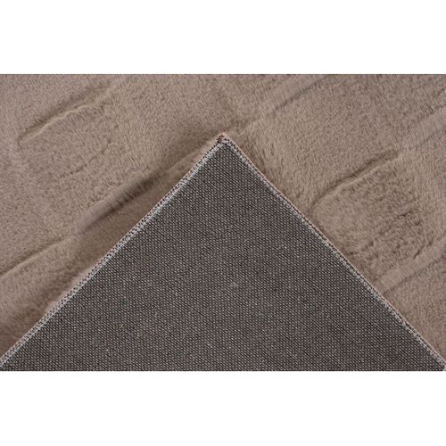 Tapis Effet 3d Uni Moderne Doux Flotissy Taupe 80x150