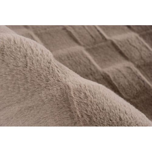 Tapis Effet 3d Uni Moderne Doux Flotissy Taupe 120x170