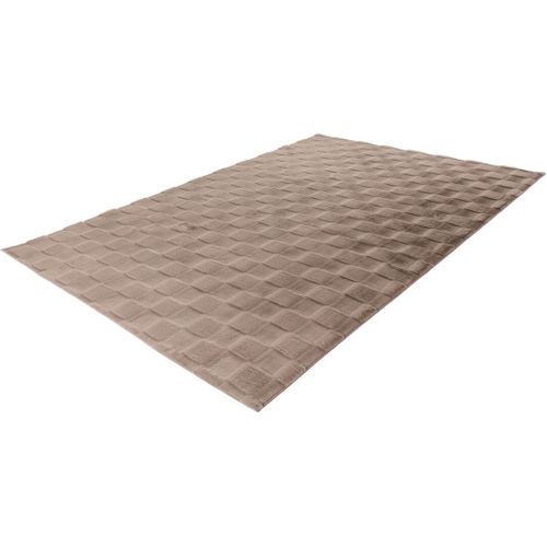 Tapis Effet 3d Uni Moderne Doux Flotissy Taupe 120x170