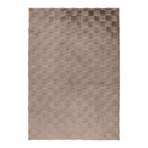 Tapis Effet 3d Uni Moderne Doux Flotissy Taupe 120x170