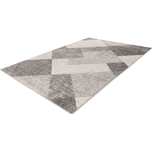 Tapis Moderne Géométrique Effet 3d Diano Argenté 80x150