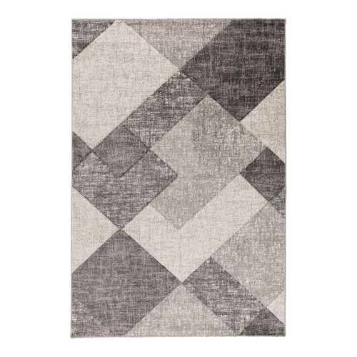 Tapis Moderne Géométrique Effet 3d Diano Argenté 80x150