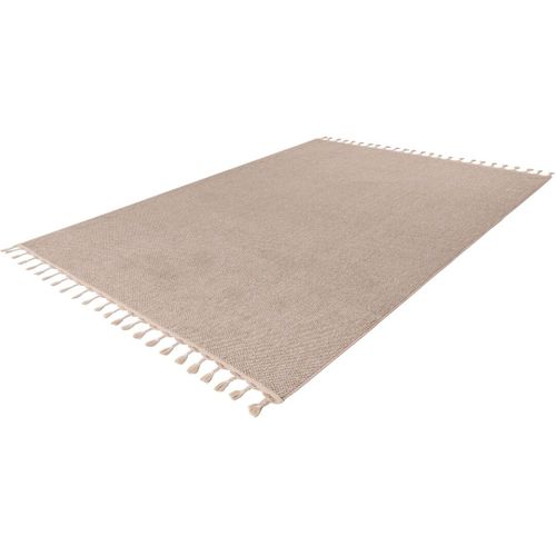Tapis Avec Franges Moderne Uni Jalna Beige 80x150
