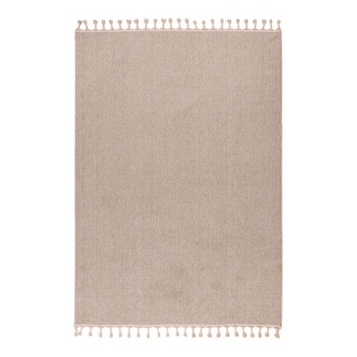 Tapis Avec Franges Moderne Uni Jalna Beige 200x290