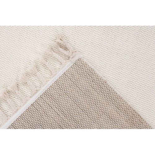 Tapis Avec Franges Moderne Uni Jalna Ivoire 120x170