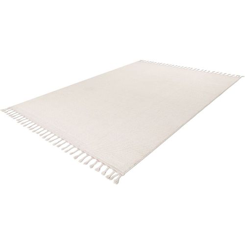 Tapis Avec Franges Moderne Uni Jalna Ivoire 160x230