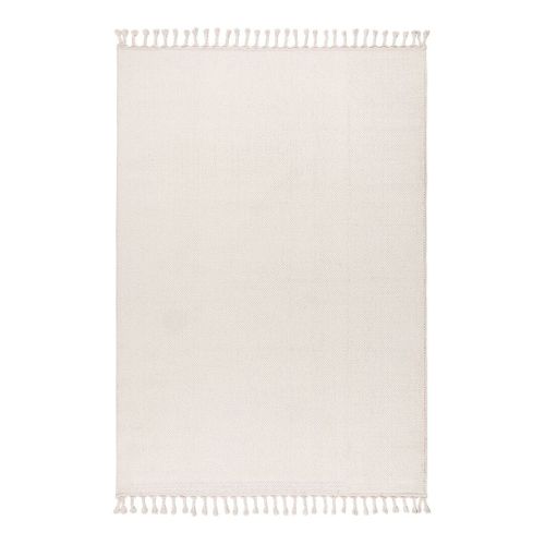 Tapis Avec Franges Moderne Uni Jalna Ivoire 160x230