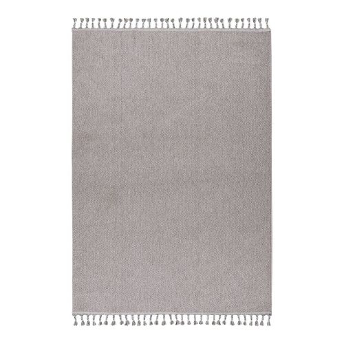 Tapis Avec Franges Moderne Uni Jalna Argenté 160x230