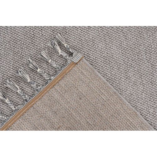 Tapis Avec Franges Moderne Uni Jalna Argenté 160x230