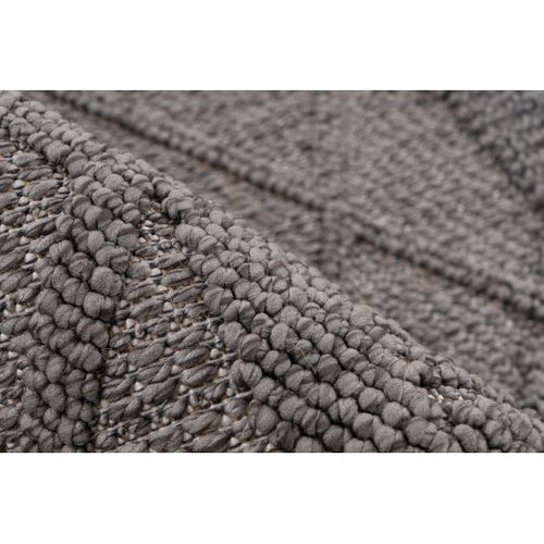 Tapis Graphique Moderne Avec Franges Nisha Gris 80x150