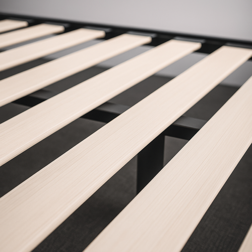 Sommier Métallique 160x200 Style Industriel Blanc - Cadre à Lattes Larges - Design Style Urbain