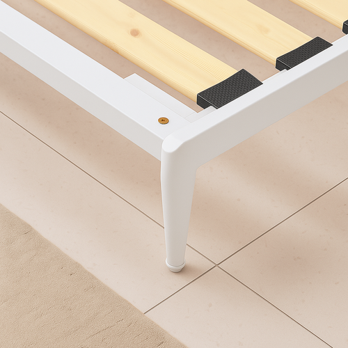 Sommier Métallique 180x200 Style Industriel Noir - Cadre à Lattes Larges - Design Style Urbain