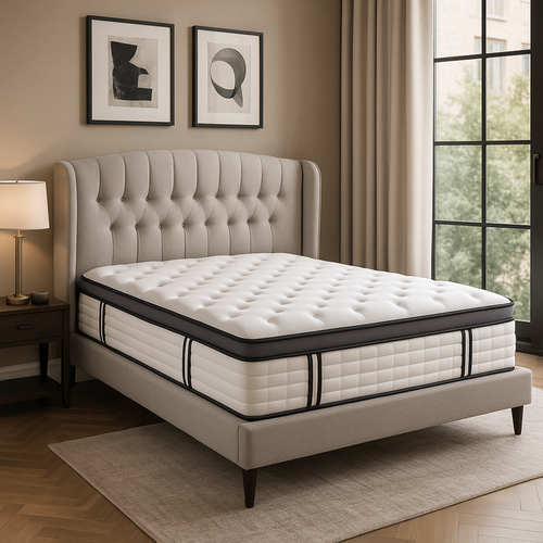 Matelas Grand View 140x200 Cm - 26cm - Latex, Mémoire De Forme Et Ressorts Ensachés