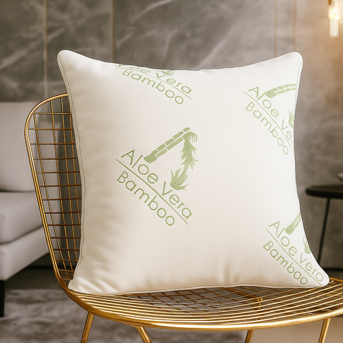 Oreiller Aloe Vera Microfibre Hypoallergénique, Bambou - Collection Natura - 60 X 60 Cm