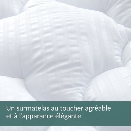 Surmatelas 200 X 200 3d Luxe - Garnissage Microfibre - Confort Enveloppant